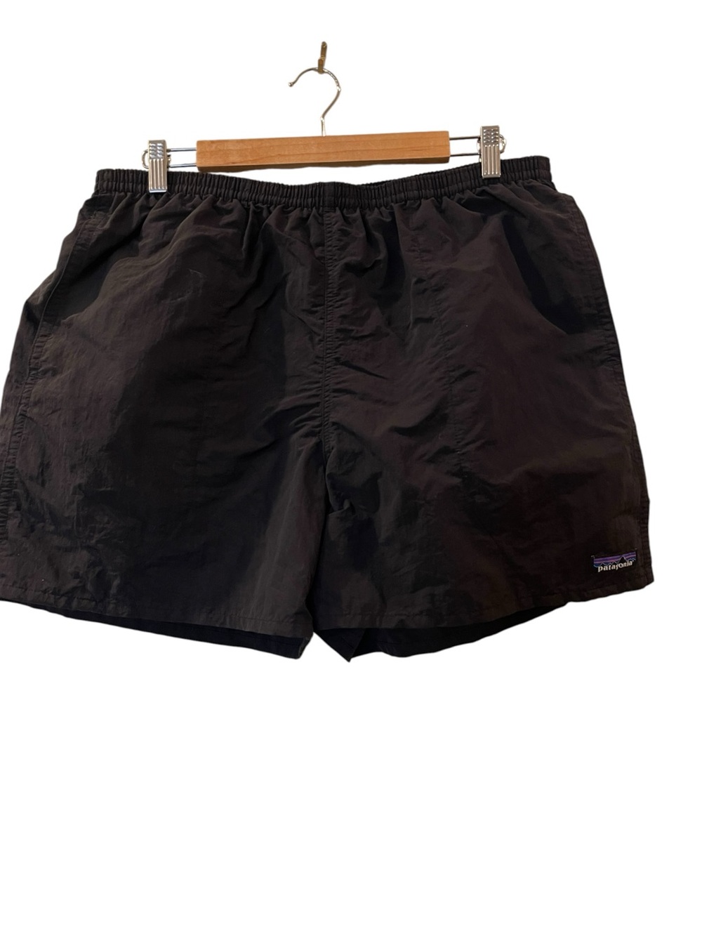 Patagonia Men's Black Swim Shorts Solid Drawstring Elastic Waist Pockets Sz: XL